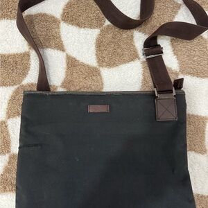 Gucci Canvas Nylon and Leather Trim Crossbody Bag